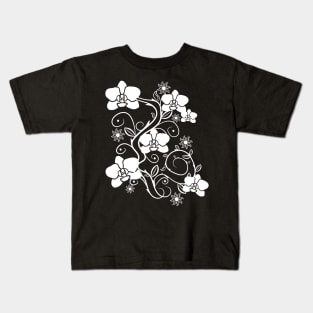 white orchids, bloom, blossoms, floral, flower, flowery Kids T-Shirt